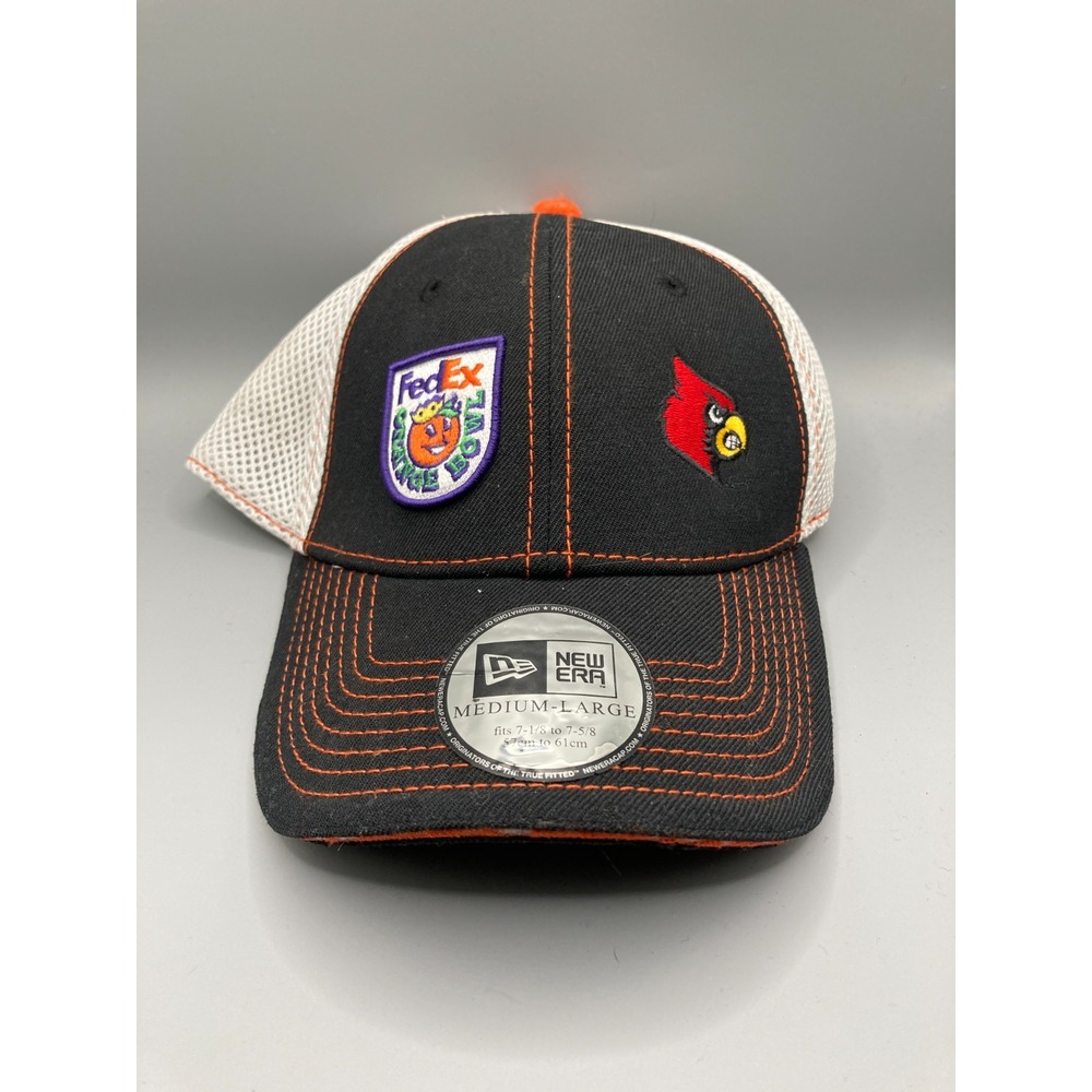 Louisville Cardinals New Era Hat Black White Mesh Orange Bowl Football Cap M/L